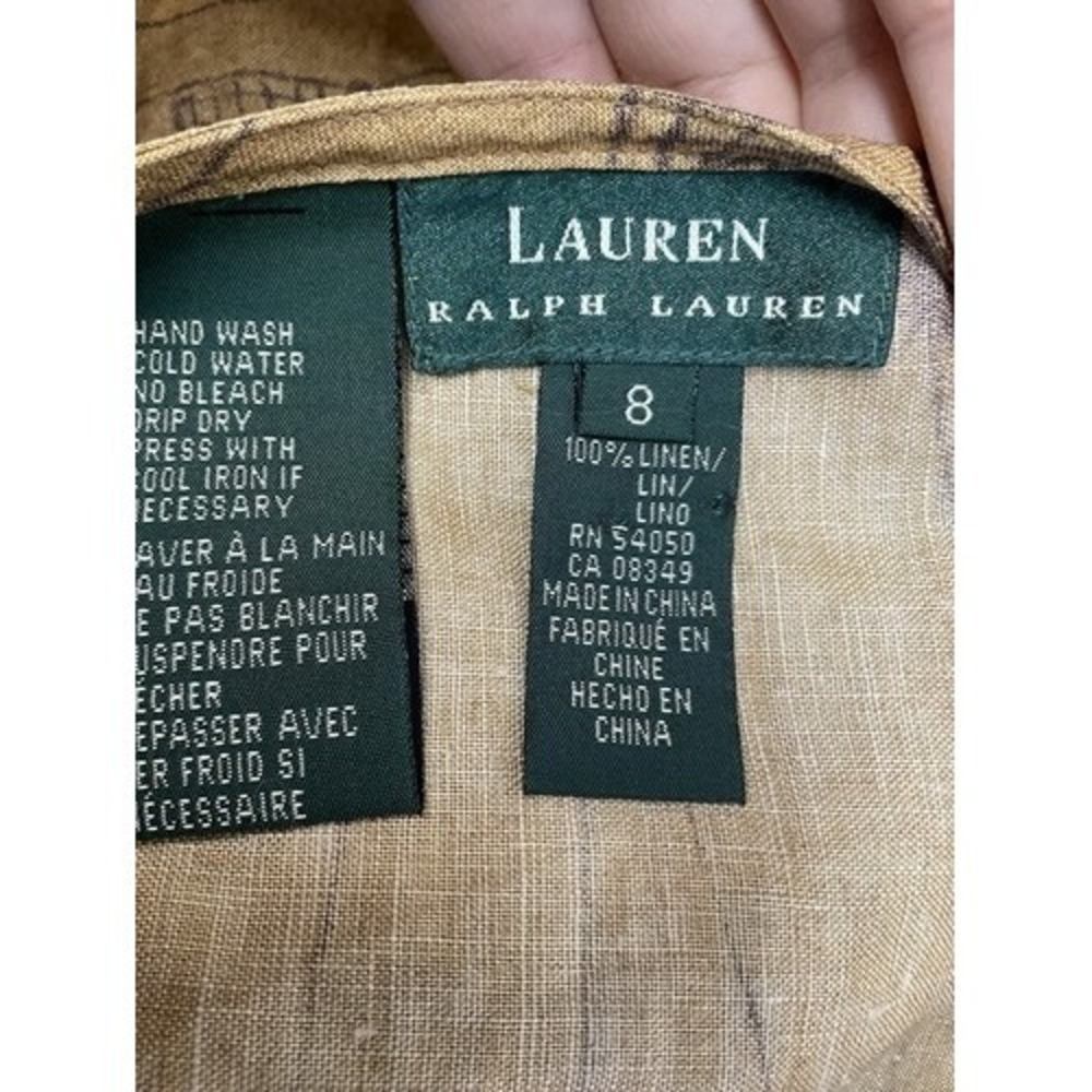 Lauren Ralph Lauren Southern Western Aztec Wrap Midi Skirt Women 8 China Linen - Picture 2 of 10